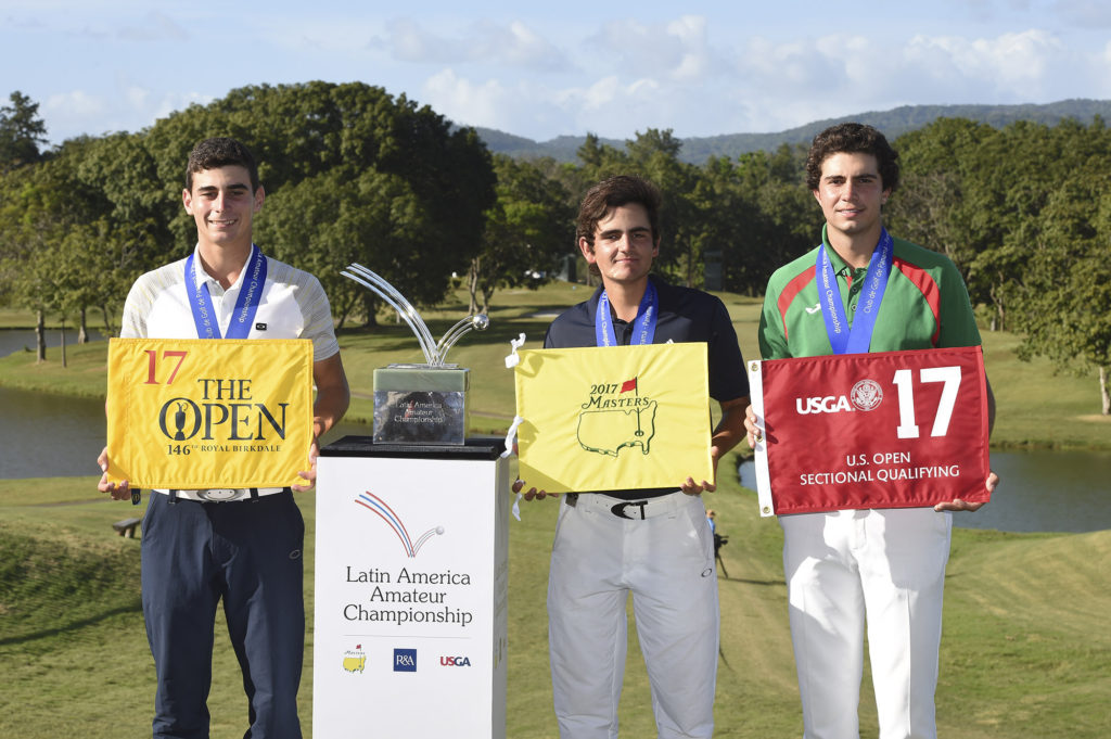 Panama City, Panama:Prize Ceremony and Trophies pictured at the 2017 Latin America Amateur Championship at the Club de Golf de Panama during Round Four on January 15th . (Photo by Enrique Berardi/LAAC)